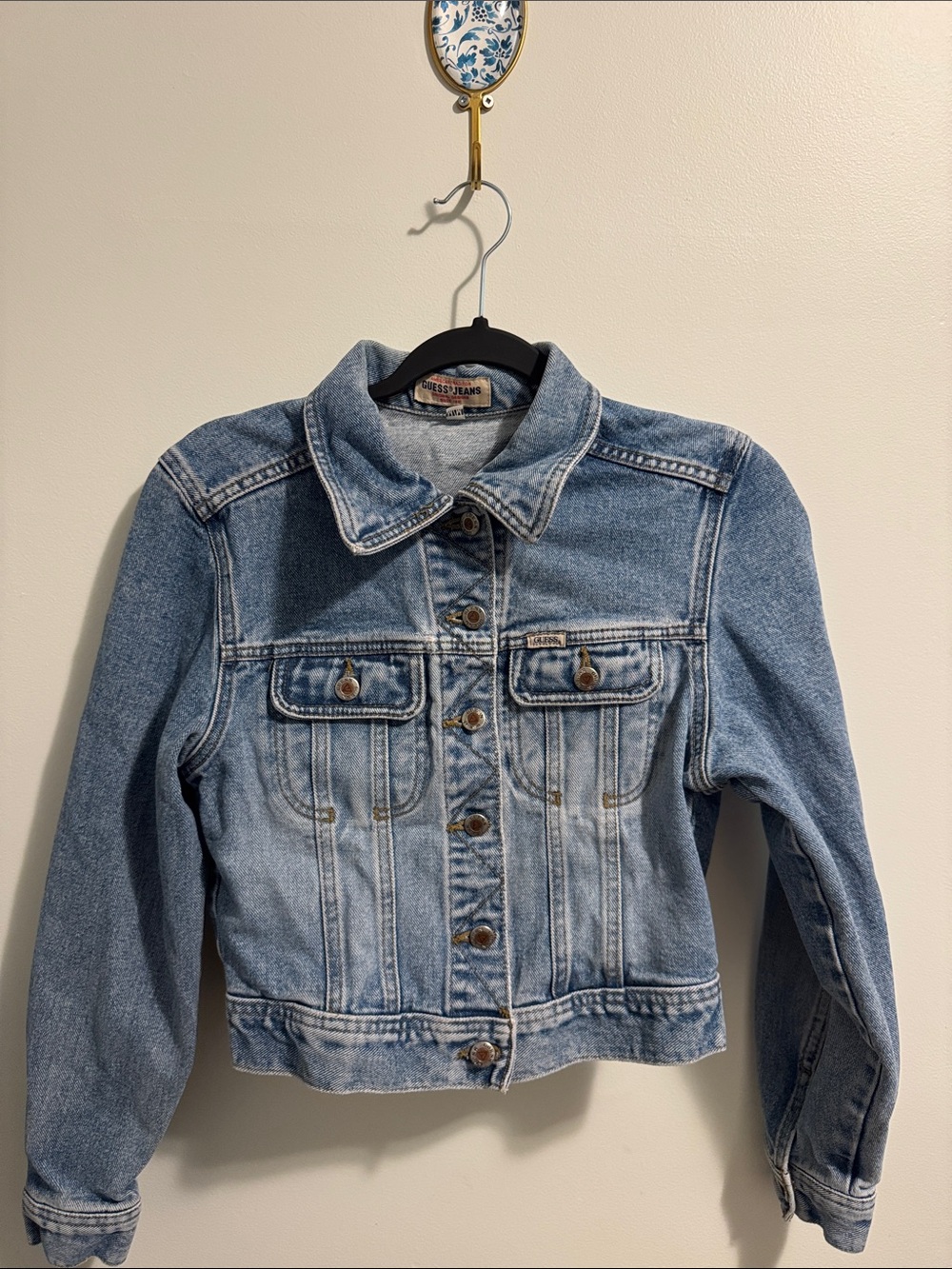 Guess Light Blue Denim Jacket with Branded Label